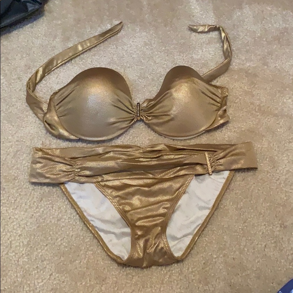 VS gold shimmer bikini